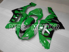 Kawasaki NINJA ZX6R 2007-2008 Injection ABS verkleidung - Flamme - Schwarz Grün - MFS6442