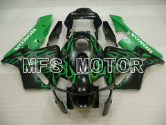 Carénage ABS injecté Honda CBR600RR 2003-2004 - Flamme - Noir Vert - MFS2105