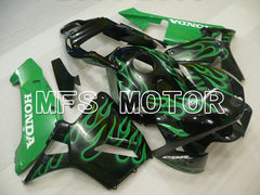 Carénage ABS injecté Honda CBR600RR 2003-2004 - Flamme - Noir Vert - MFS2105