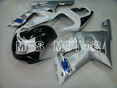 Carénage ABS injecté Suzuki GSXR600 2001-2003 - Style usine - Noir Blanc Argent - MFS2184