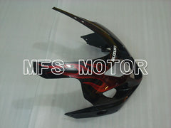 Suzuki GSXR600 GSXR750 2004-2005 Injection ABS verkleidung - Flamme - Schwarz Rot - MFS2237