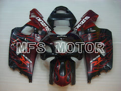 Suzuki GSXR600 GSXR750 2004-2005 Injection ABS verkleidung - Flamme - Schwarz Rot - MFS2237