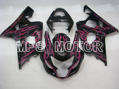 Suzuki GSXR600 GSXR750 2004-2005 Injection ABS verkleidung - Flamme - Schwarz Rot - MFS2239