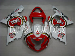 Suzuki GSXR600 GSXR750 2004-2005 Injection ABS verkleidung - Luky Strike - Weiß Rot - MFS2246