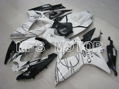 Suzuki GSXR600 GSXR750 2006-2007 Injection ABS Fairing - Corona - Black White - MFS2326
