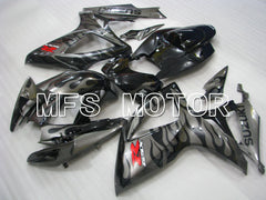 Suzuki GSXR600 GSXR750 2006-2007 Injection ABS verkleidung - Factory Style - Schwarz Grau - MFS2339