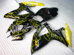 Suzuki GSXR600 GSXR750 2006-2007 Injection ABS verkleidung - Flamme - Schwarz Gelb - MFS2341