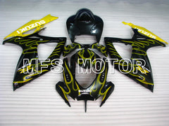 Suzuki GSXR600 GSXR750 2006-2007 Injection ABS verkleidung - Flamme - Schwarz Gelb - MFS2341