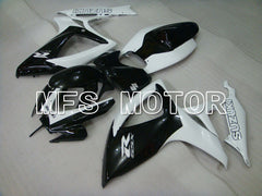 Carénage ABS injecté Suzuki GSXR600 GSXR750 2006-2007 - Style usine - Noir Blanc - MFS2358