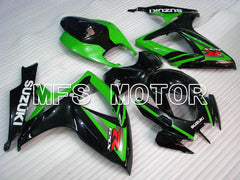 Carénage ABS injecté Suzuki GSXR600 GSXR750 2006-2007 - Style usine - Noir Vert - MFS2364