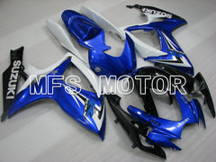 Carénage ABS injecté Suzuki GSXR600 GSXR750 2006-2007 - Style usine - Bleu Blanc - MFS2378