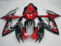 Suzuki GSXR600 GSXR750 2006-2007 Injection ABS verkleidung - Factory Style - Schwarz Rotweinfarbe - MFS2403