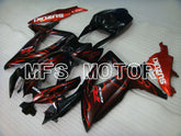 Suzuki GSXR600 GSXR750 2008-2010 Injection ABS verkleidung - Flamme - Schwarz Rot - MFS2442