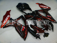 Suzuki GSXR600 GSXR750 2008-2010 Injection ABS Fairing - Flame - Black Red - MFS2442