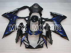 Carénage ABS injecté Suzuki GSXR600 GSXR750 2011-2024 - Flamme - Noir - MFS2496