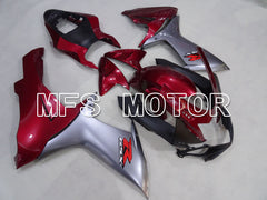 Carénage ABS injecté Suzuki GSXR600 GSXR750 2011-2024 - Style usine - Couleur vin rouge argent - MFS2513