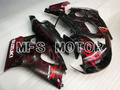 Carénage ABS Suzuki GSXR600 1997-2000 - Flamme - Noir Rouge - MFS2563