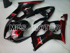 Suzuki GSXR1000 2003-2004 Injection ABS Fairing - Flame - Black Red - MFS2575