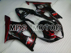 Suzuki GSXR1000 2003-2004 Injection ABS Fairing - Flame - Black Red - MFS2575