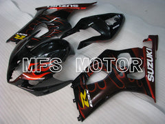 Suzuki GSXR1000 2003-2004 Injection ABS Fairing - Flame - Black Red - MFS2576