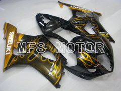 Suzuki GSXR1000 2003-2004 Injection ABS Fairing - Flame - Black Yellow - MFS2577