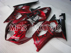 Suzuki GSXR1000 2003-2004 Injection ABS Fairing - Flame - Black Red - MFS2578