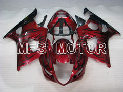 Suzuki GSXR1000 2003-2004 Injection ABS Fairing - Flame - Black Red - MFS2578