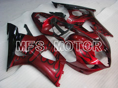 Suzuki GSXR1000 2003-2004 Injection ABS Fairing - Flame - Black Red - MFS2578