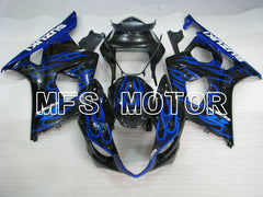 Suzuki GSXR1000 2003-2004 Injection ABS Fairing - Flame - Black Blue - MFS2579