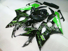 Suzuki GSXR1000 2005-2006 Injection ABS Fairing - Flame - Black Green - MFS2624