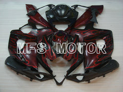 Suzuki GSXR1000 2005-2006 Injection ABS Fairing - Flame - Black Red - MFS2625