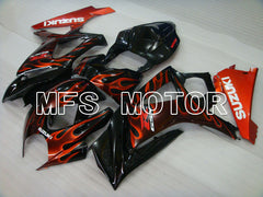 Suzuki GSXR1000 2007-2008 Injection ABS Fairing - Flame - Black Red - MFS2668