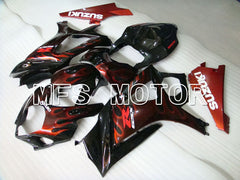 Suzuki GSXR1000 2007-2008 Injection ABS Fairing - Flame - Black Red - MFS2669