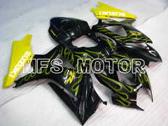 Suzuki GSXR1000 2007-2008 Injection ABS verkleidung - Flamme - Schwarz Gelb - MFS2690