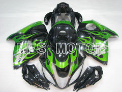 Suzuki GSXR1300 Hayabusa 2008-2020 Injection ABS verkleidung - Flamme - Schwarz Grün - MFS2763