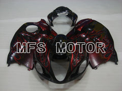 Suzuki GSXR1300 Hayabusa 1999-2007 Injection ABS Fairing - Flame - Black Red - MFS2771