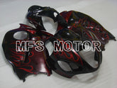 Carénage ABS injecté Suzuki GSXR1300 Hayabusa 1999-2007 - Flamme - Noir Rouge - MFS2771