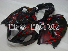 Suzuki GSXR1300 Hayabusa 1999-2007 Injection ABS Fairing - Flame - Black Red - MFS2771