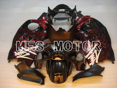 Suzuki GSXR1300 Hayabusa 1999-2007 Injection ABS verkleidung - Flamme - Schwarz Rot - MFS2808