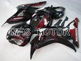 Honda CBR1000RR 2006-2007 Injection ABS Fairing - Flame - Black Red - MFS2881