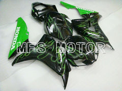 Honda CBR1000RR 2006-2007 Injection ABS Fairing - Flame - Black Green - MFS2882