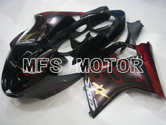 Honda CBR1100XX 1996-2007 Injection ABS verkleidung - Flamme - Schwarz Rot - MFS3245