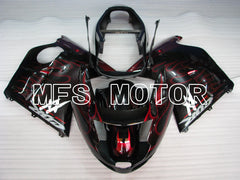 Honda CBR1100XX 1996-2007 Injection ABS verkleidung - Flamme - Schwarz Rot - MFS3249