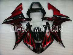 Yamaha YZF-R1 2002-2003 Injection ABS verkleidung - Flamme - Schwarz Rotwein - MFS3351
