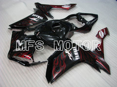 Yamaha YZF-R1 2007-2008 Injection ABS Fairing - Flame - Black Red - MFS3441