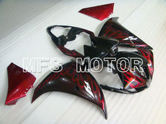 Carénage ABS injecté Yamaha YZF-R1 2009-2011 - Flamme - Couleur vin rouge noir - MFS3450