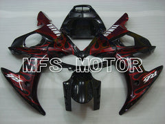 Yamaha YZF-R6 2003-2004 Injection ABS Fairing - Flame - Red wine color Black - MFS3484