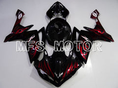 Yamaha YZF-R1 2007-2008 Injection ABS verkleidung - Flamme - Rot Schwarz - MFS3525