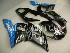 Yamaha YZF-R6 1998-2002 Injection ABS verkleidung - Flamme - Schwarz Weiß - MFS3563