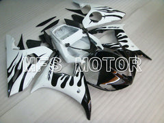 Carénage ABS injecté Yamaha YZF-R6 2005 - Flamme - Blanc Noir - MFS3601
